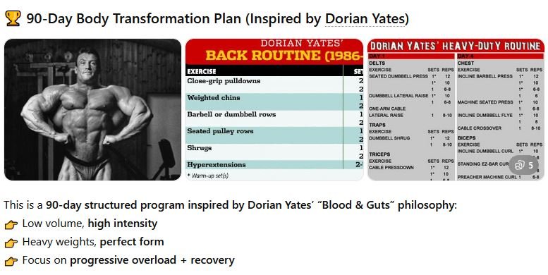 🏆 90-Day Body Transformation Plan (Inspired by Dorian Yates)