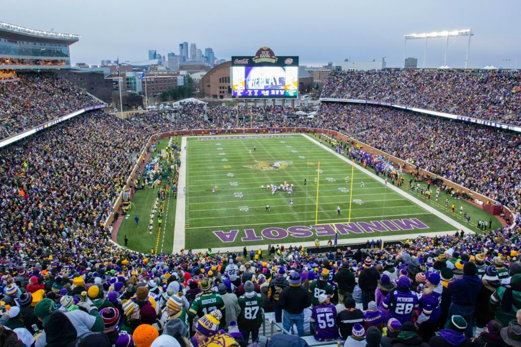 Archival view of an American football field and surrounding stands, used to illustrate NFL coverage; not the 2026 Falcons–49ers game.