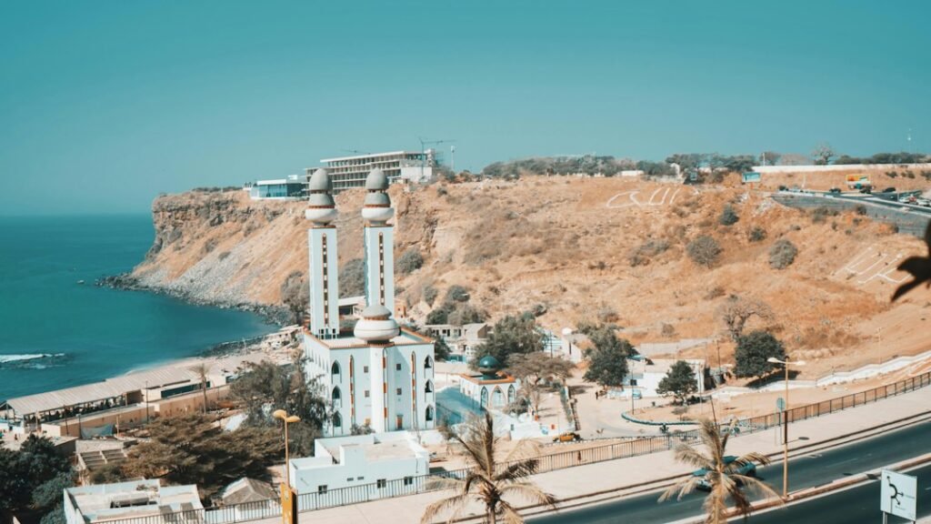 Mosquée de la Divinité on Dakar's Atlantic coast, Senegal; illustrative location photograph, not Youth Olympics footage