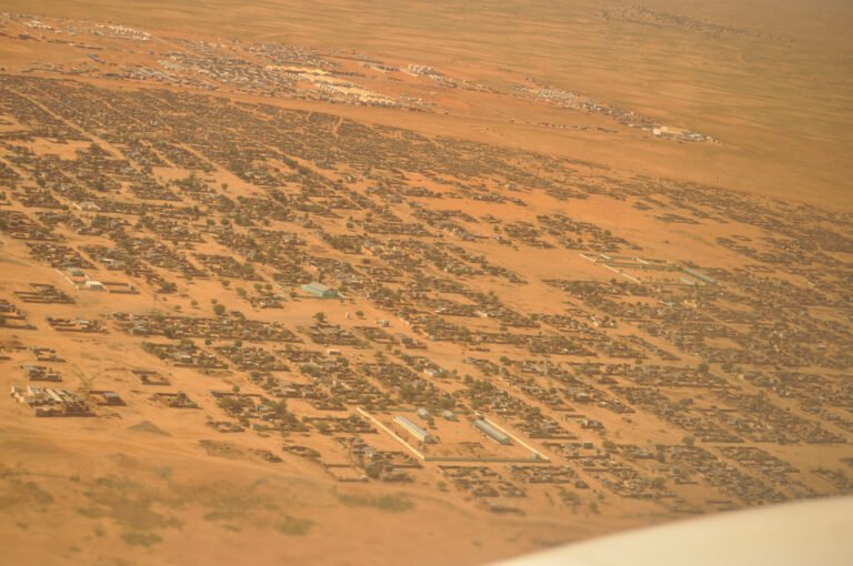 Archival aerial photograph of El Fasher in North Darfur, Sudan, taken in 2009; not an image of the 2026 UK sanctions announcement