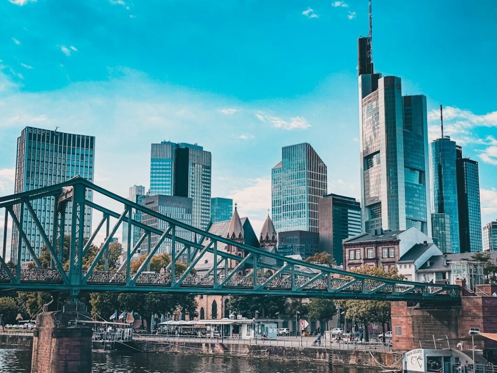 Frankfurt skyline in Germany, illustrative city photograph for coverage of European Central Bank leadership and interest rates; photo by Sinan Erg