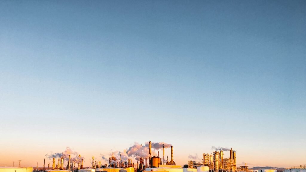 General industrial oil refinery installation, illustrative stock photograph; not a Shell facility