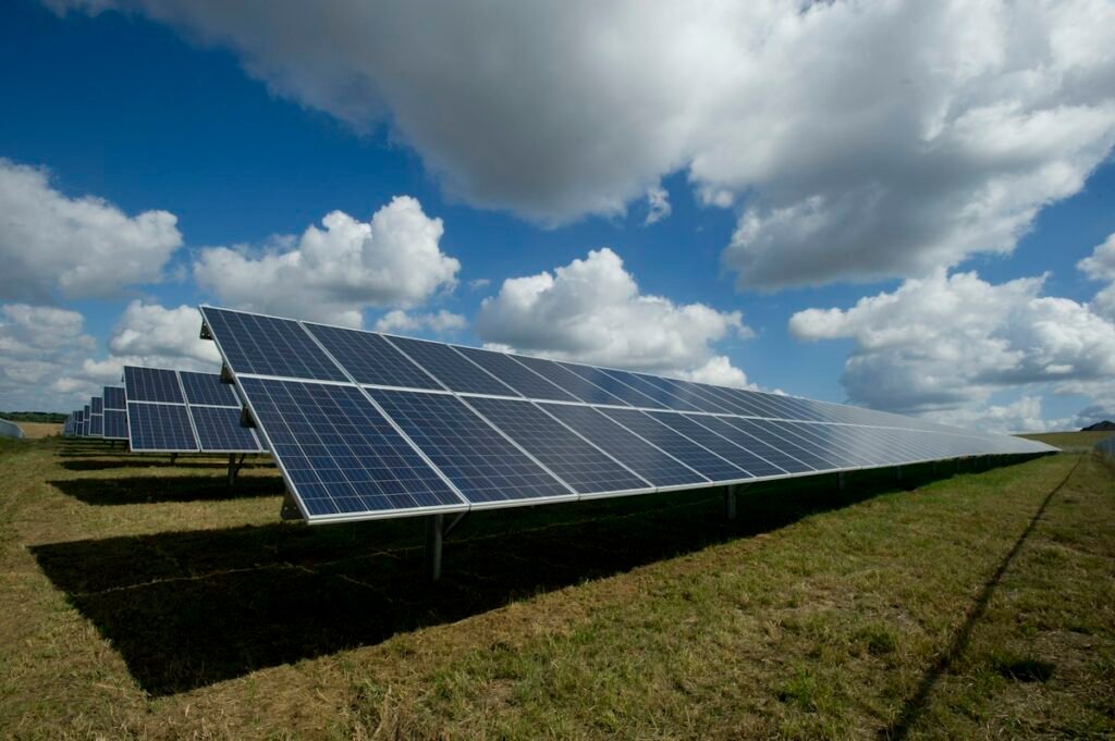 Solar panels outdoors, illustrative photograph of clean-energy equipment; not a photograph of the 2026 China export study