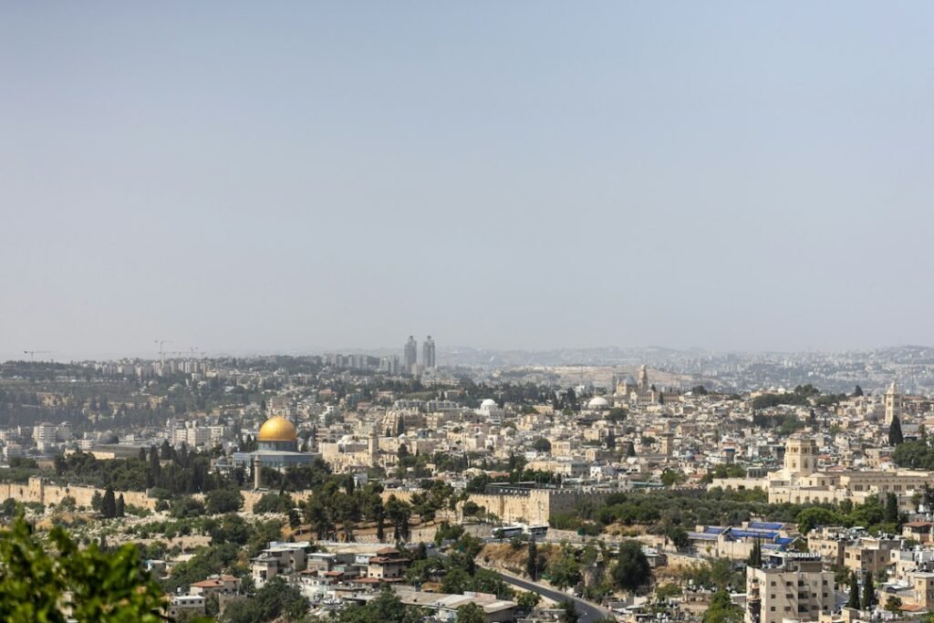 Illustrative panoramic photograph of Jerusalem skyline, not an image of the October 2026 election or voting