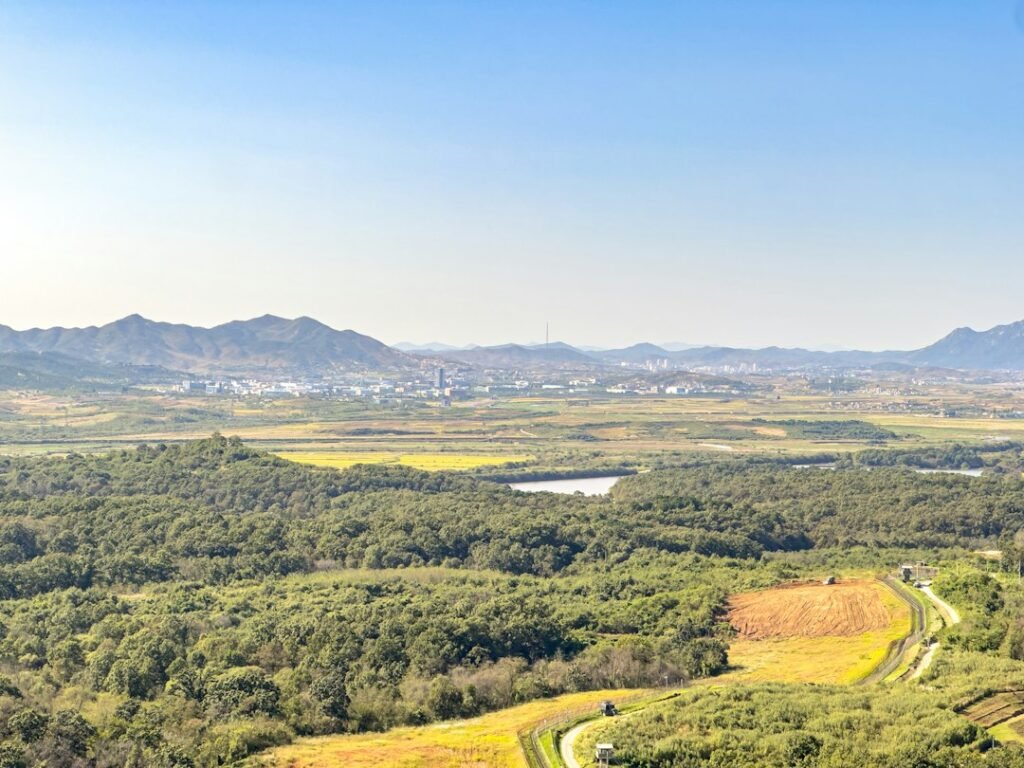 Distant view into North Korea, an illustrative archival photograph unrelated to the October 29 missile launches